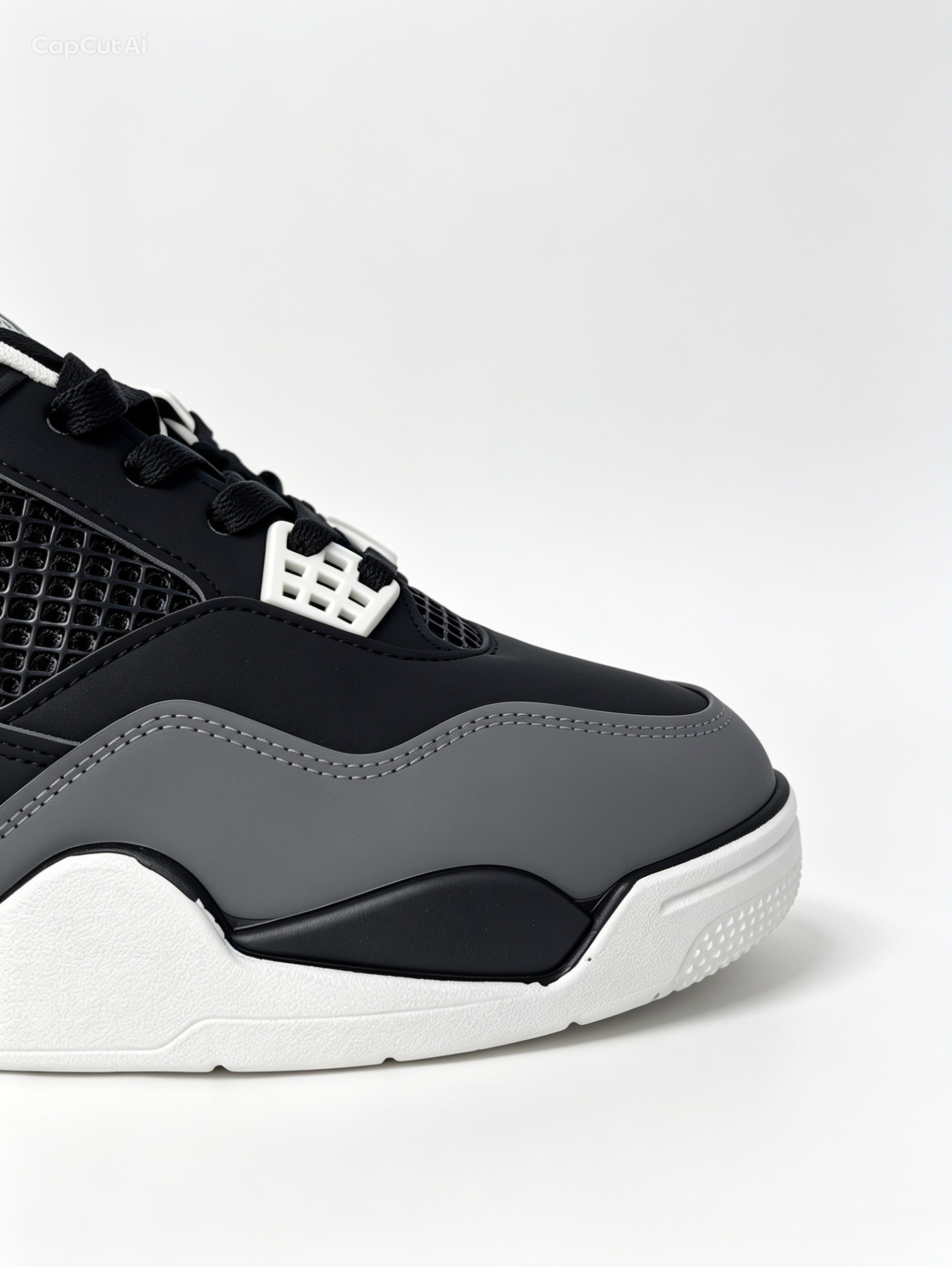 Men's Grey & Black Slip-On Sneakers - Thick Sole