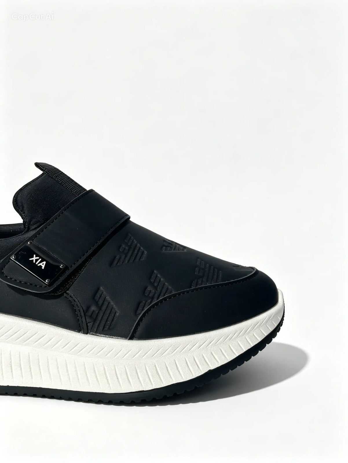 Men's Grey & Black Slip-On Sneakers - Thick Sole