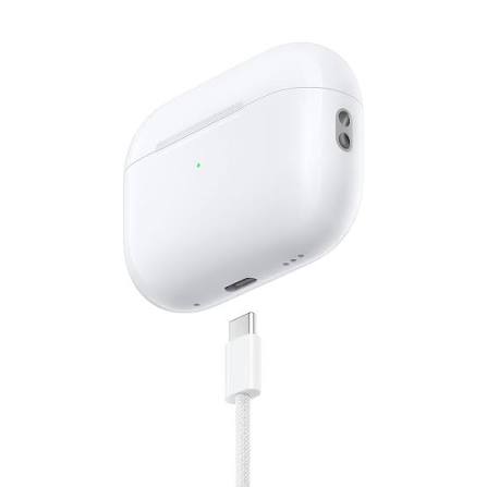 سماعة لاسلكية الجيل الثاني مع حافظة شحن USB-C – أبيض
