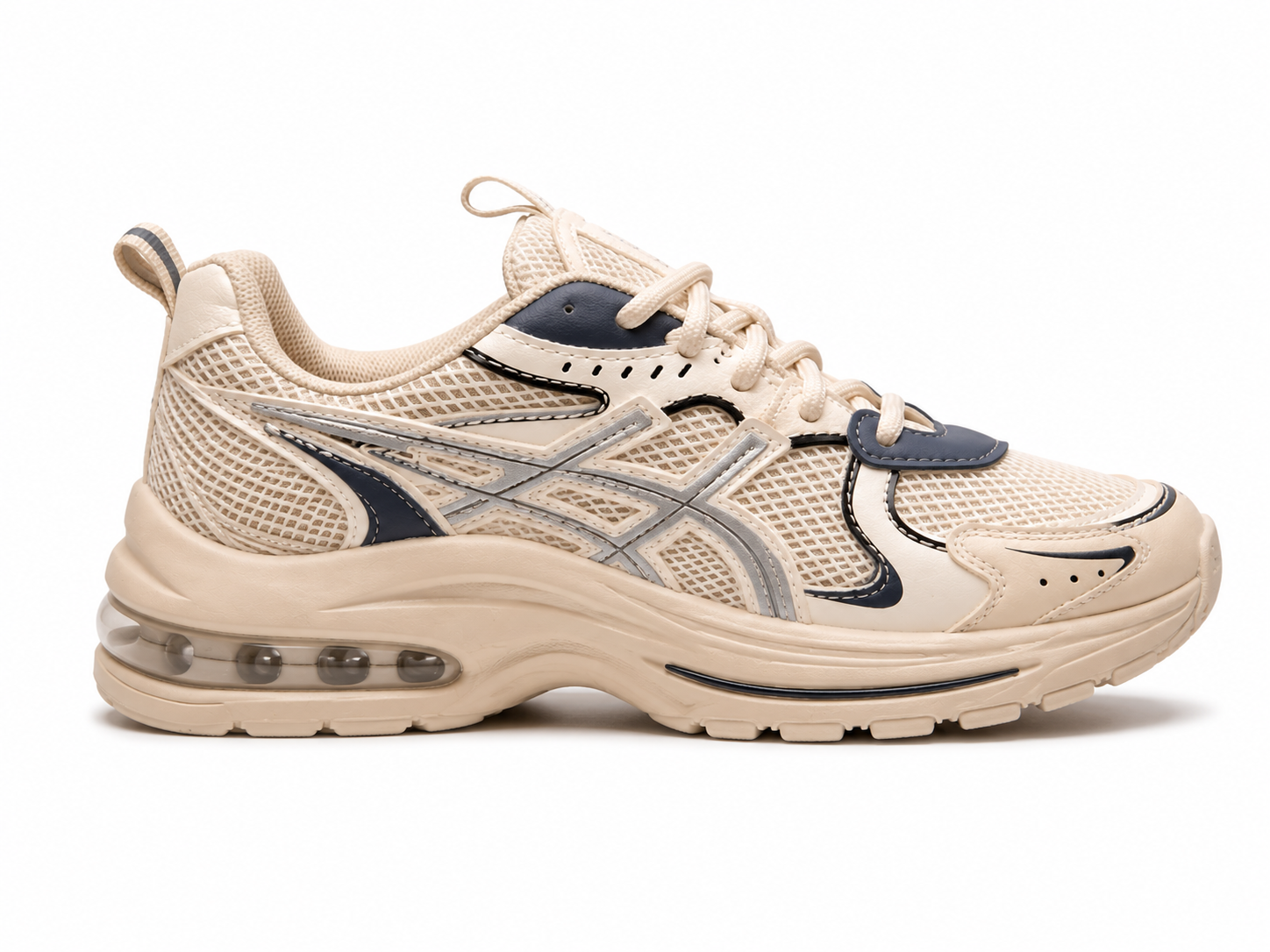 Men's Beige & Black Deconstructed Style Sneakers | حذاء كاجوال بيج وأسود ستايل ديكونستركتد