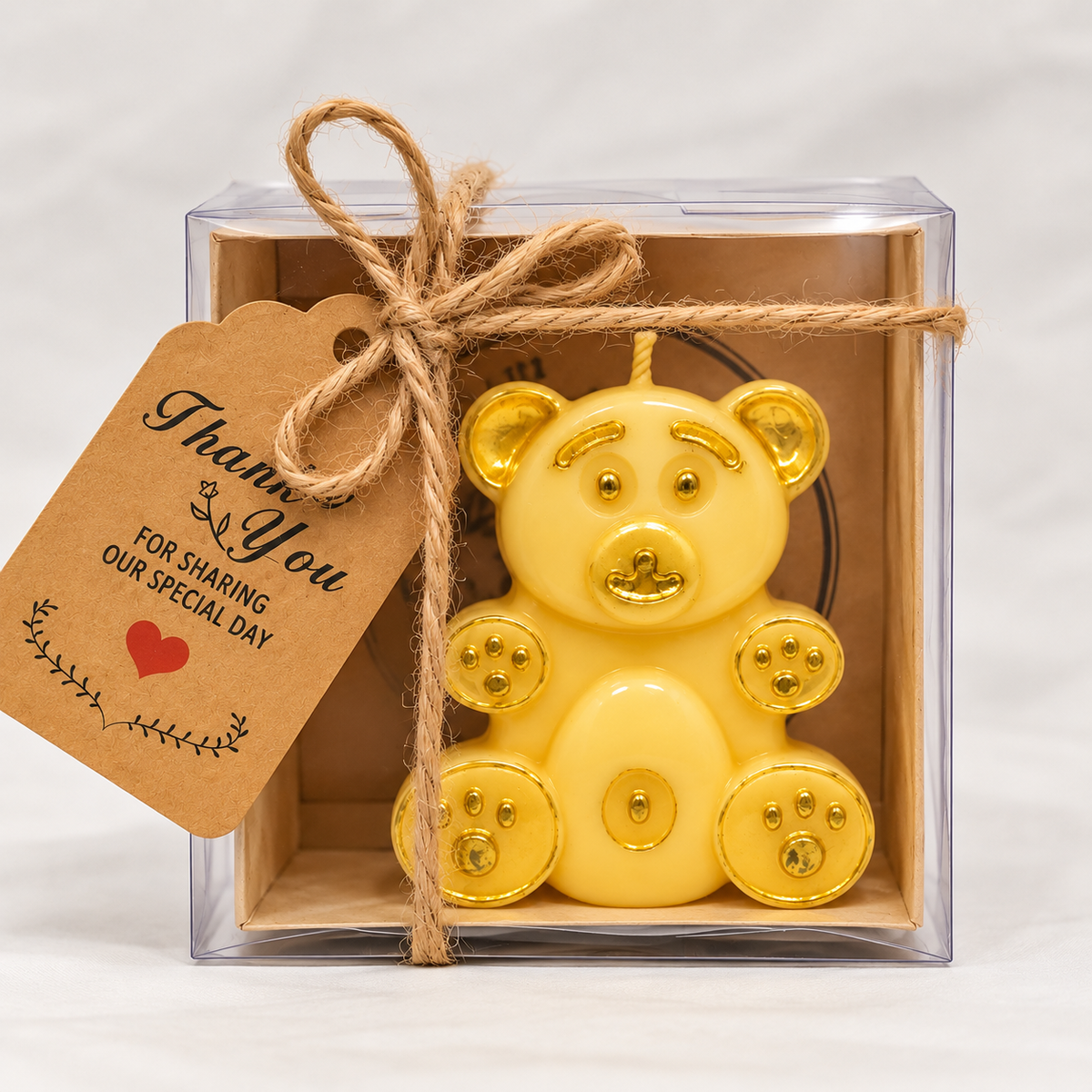 شمعة دبدوب تذكارية في علبة هدايا | Teddy Bear Souvenir Candle Gift Box