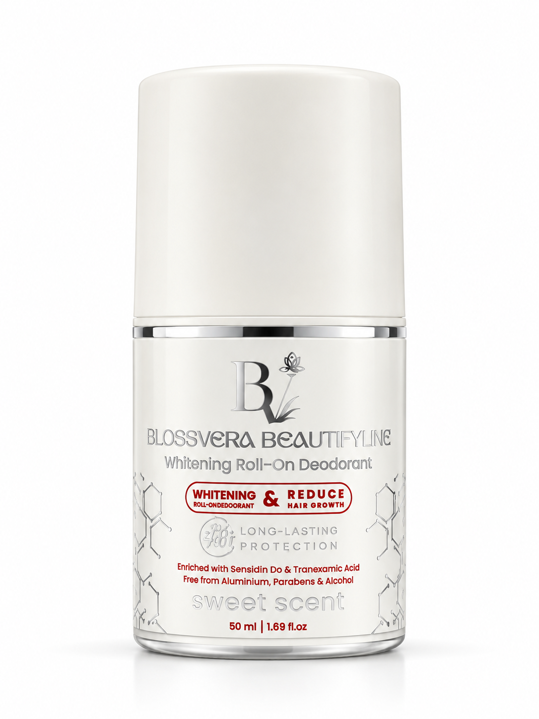 مزيل عرق رول أون لتفتيح الإبط Blossvera Beautify Me - حماية 48 ساعة للنساء - 50 مل