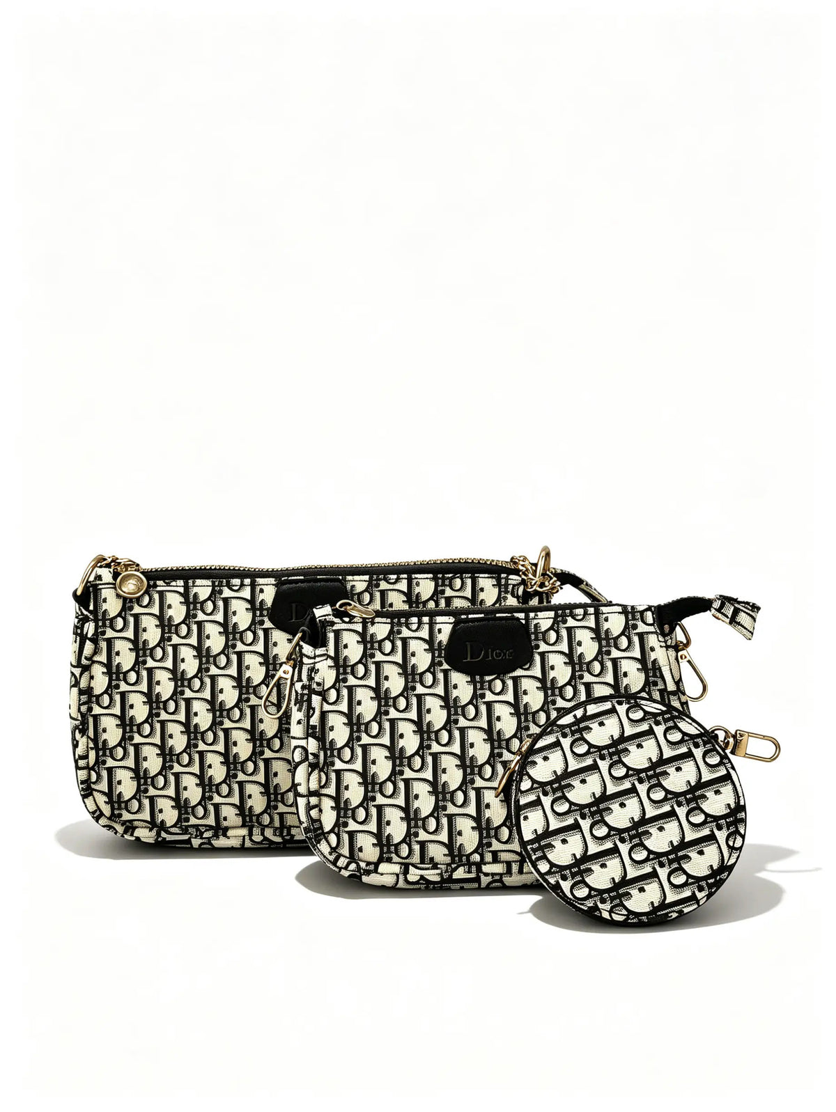 Golden Chain Monogram Crossbody Bag + Mini Wallet