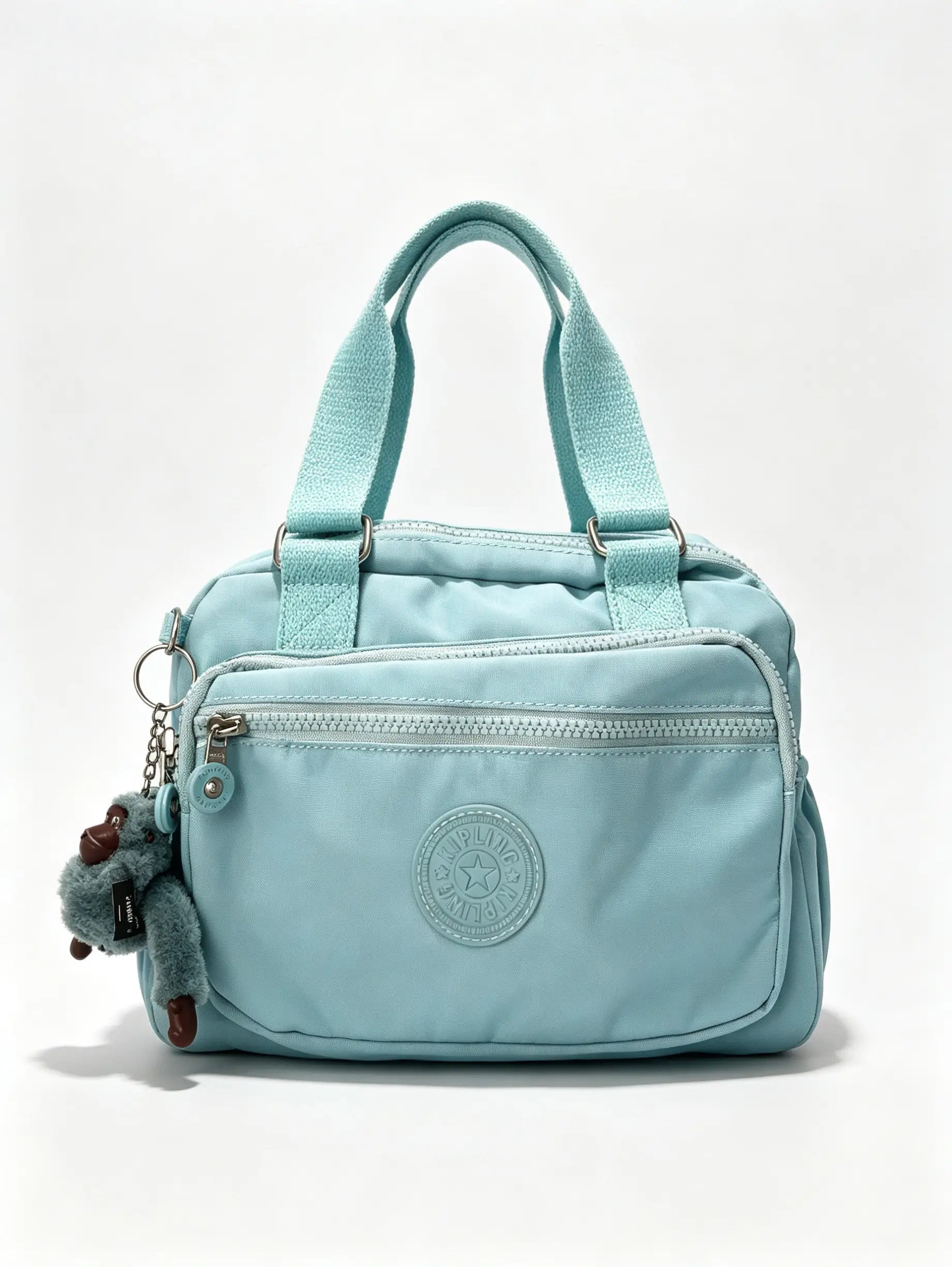شنطة كروس صغيرة أزرق سماوي بميدالية حيوان | Small Sky Blue Crossbody Bag with Animal Charm