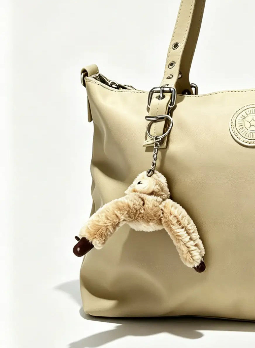 شنطة يد حريمي كبيرة بيج بيدين طويلة وتفاصيل معدنية | Large Beige Women's Tote Bag with Metal Eyelet Handles