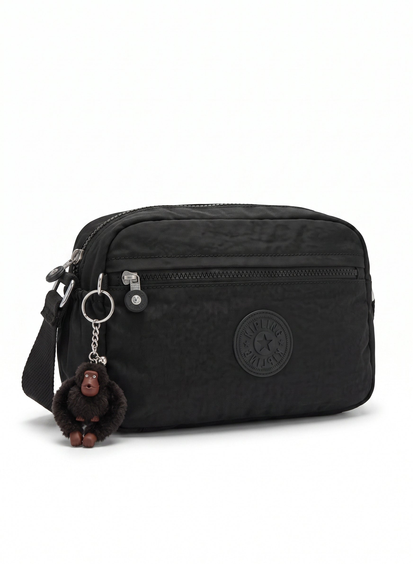 شنطة كروس حريمي أسود صغيرة وميدالية حيوان | Small Black Women's Crossbody Bag with Animal Charm
